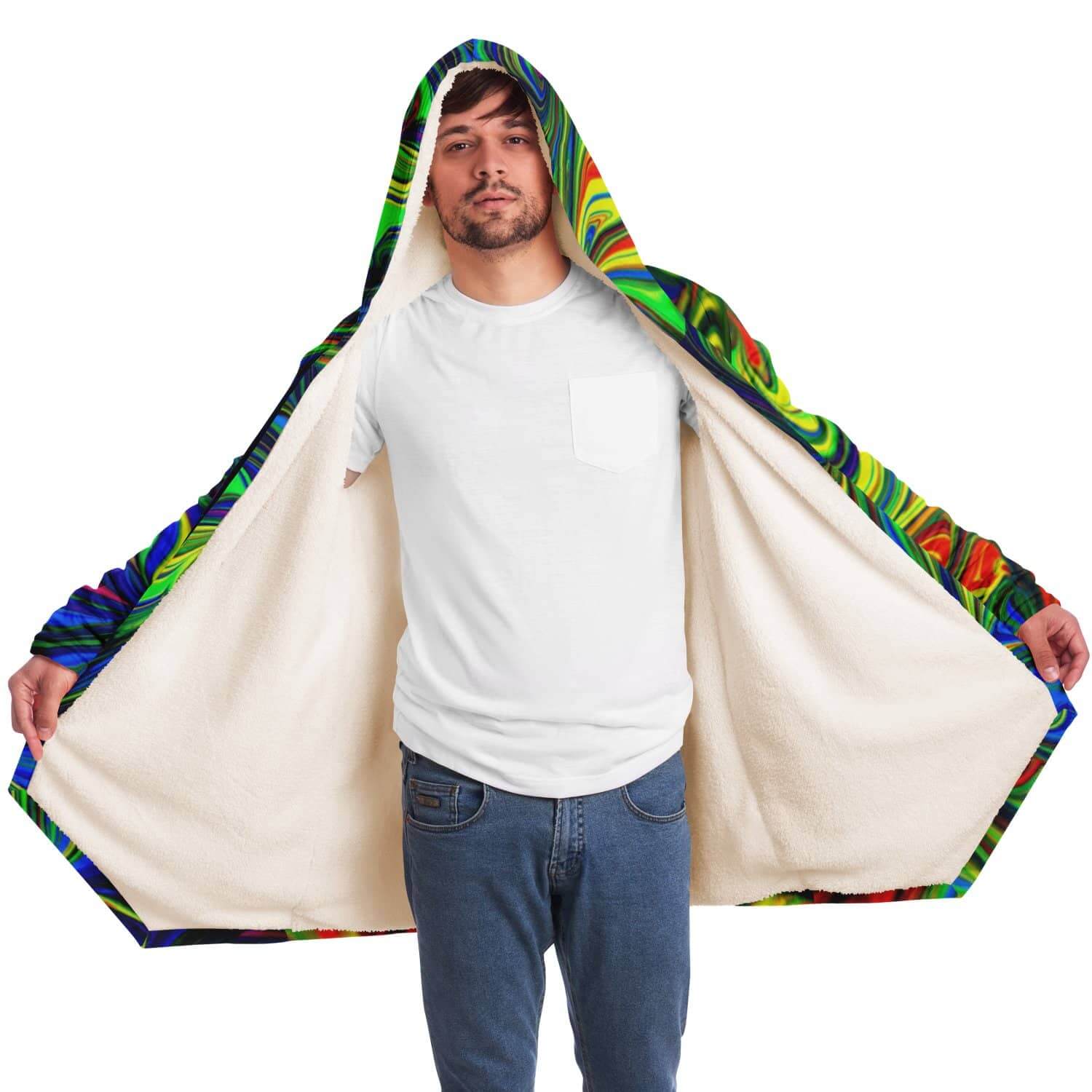Abstract Colors Cloak-Microfleece Cloak - AOP