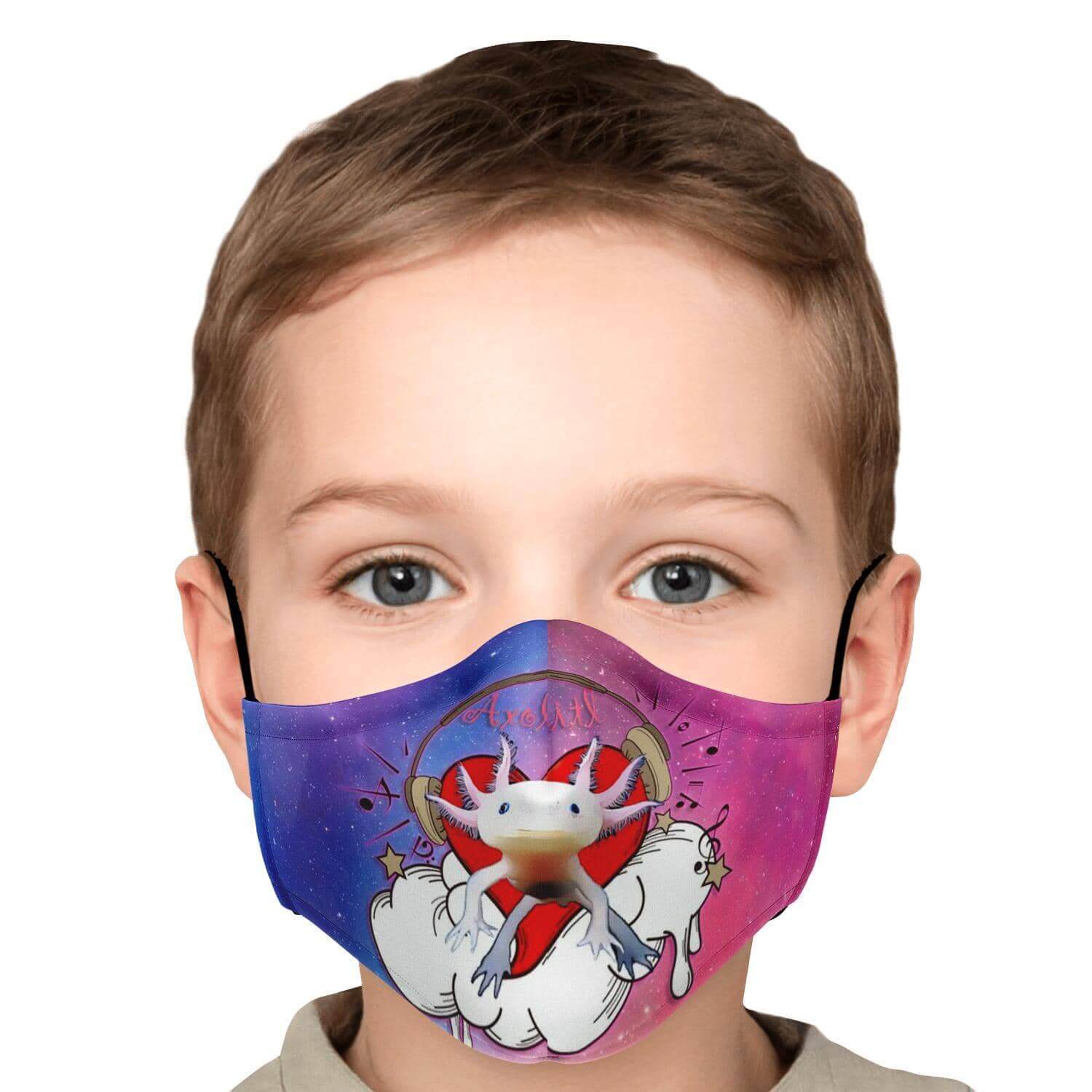 Axolitl the Partyin' Axolotl Printed Face Mask-Fashion Face Mask - AOP