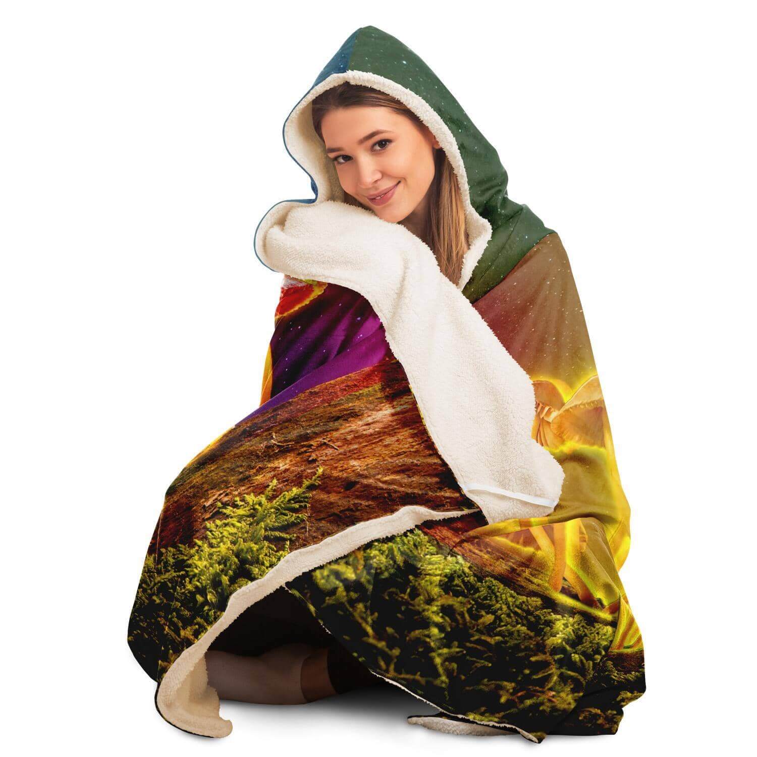 Mushroom Glow Hooded Blanket-Hooded Blanket - AOP