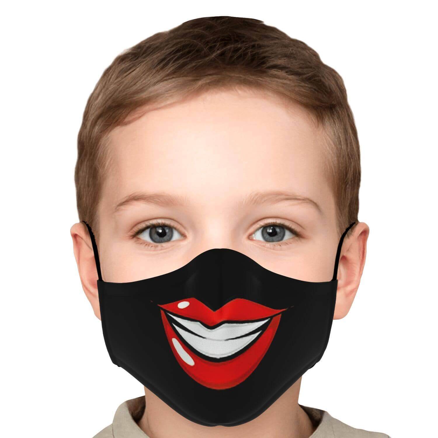 Big Smile Face Mask - Black-Fashion Face Mask - AOP