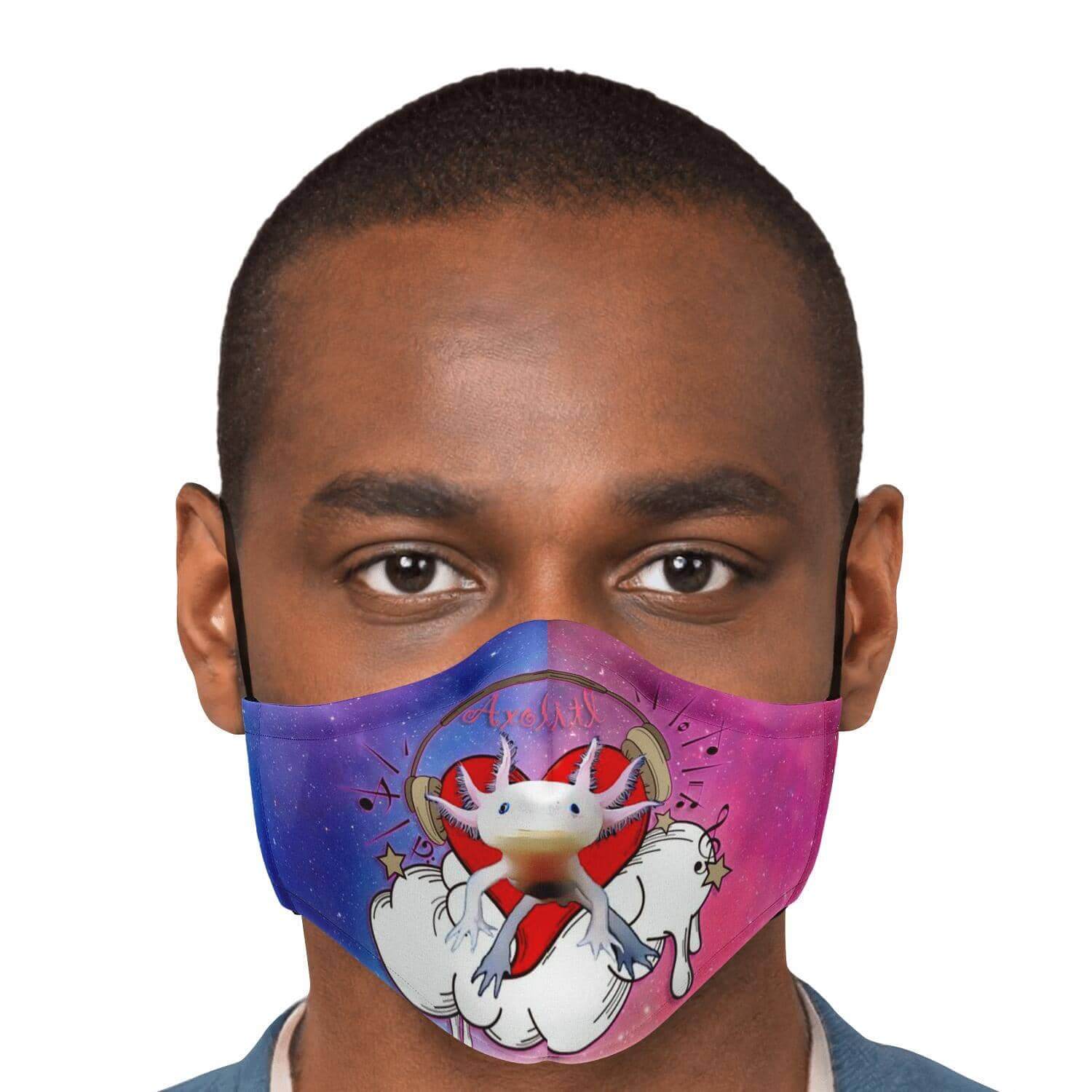 Axolitl the Partyin' Axolotl Printed Face Mask-Fashion Face Mask - AOP