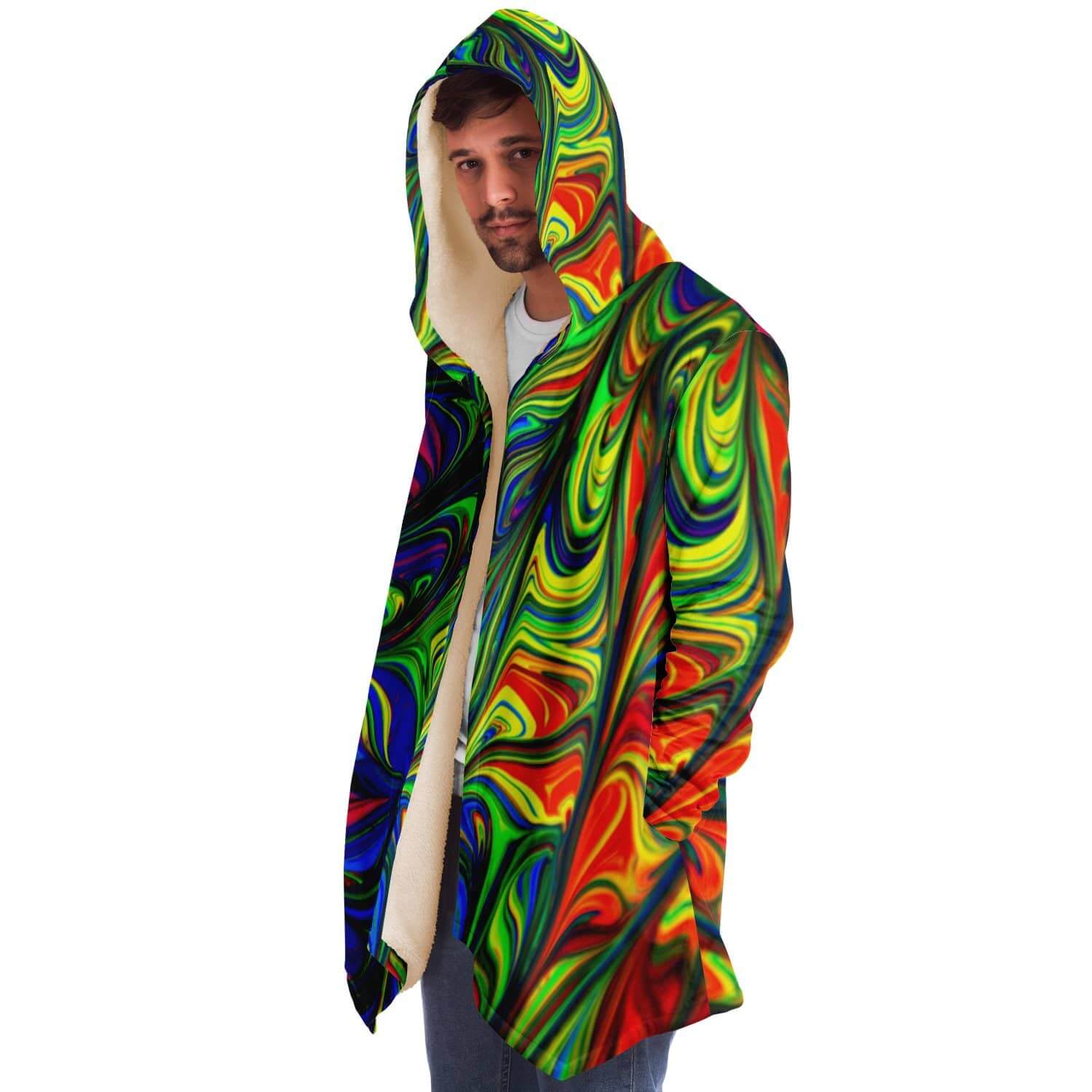 Abstract Colors Cloak-Microfleece Cloak - AOP