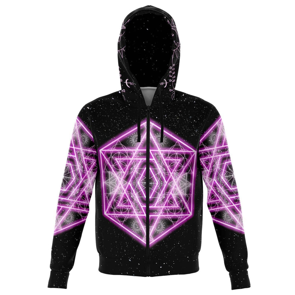 Pink Star Zip Hoodie-Hoodies