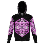 Pink Star Zip Hoodie-Hoodies