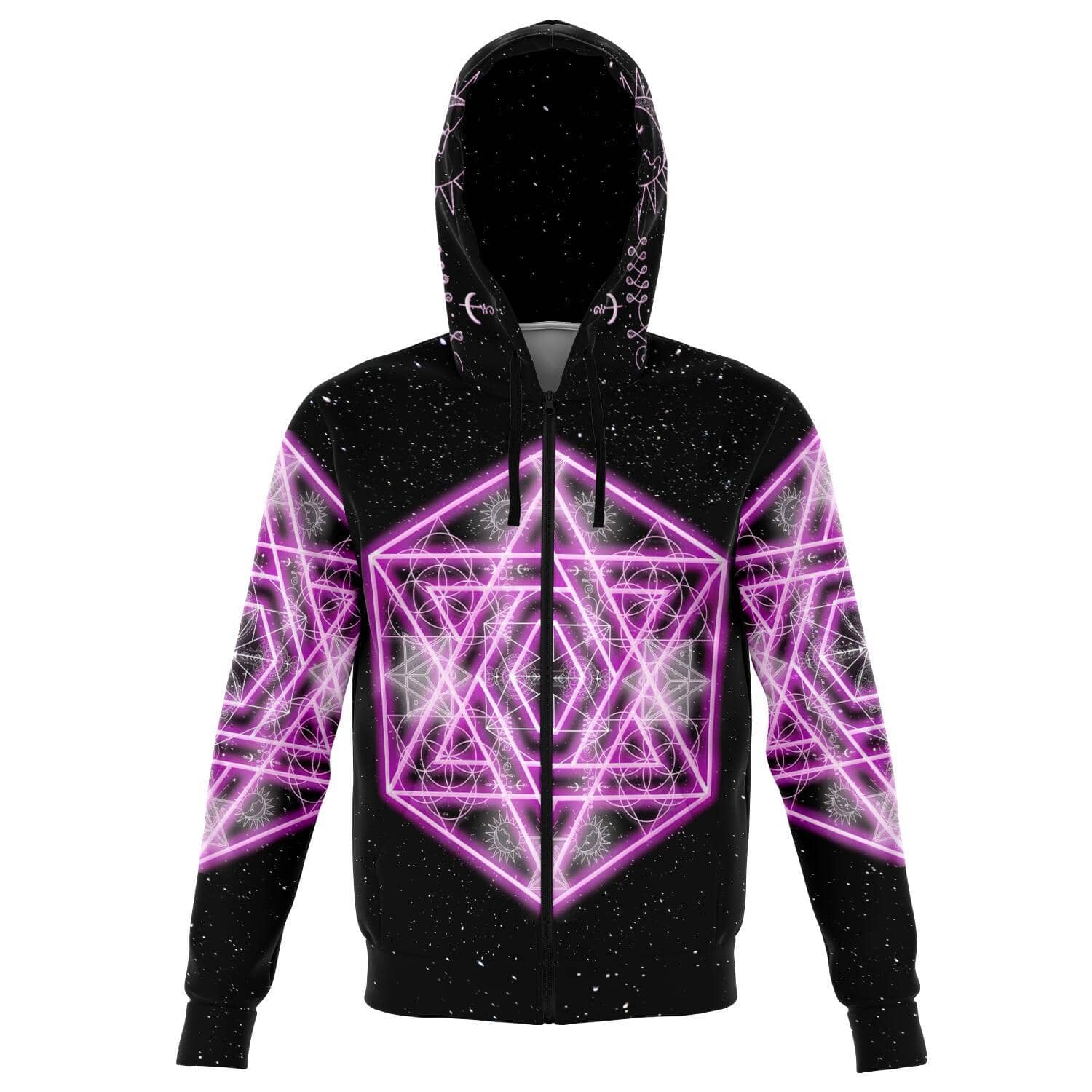 Pink Star Zip Hoodie-Hoodies