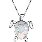 Opal Sea Turtle Pendant Necklace-Jewelry