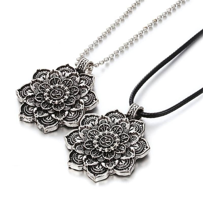 Mandala Lotus Flower Pendant-Jewelry