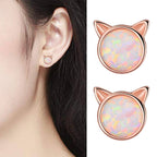 Cat Ears Stud Earrings-Jewelry