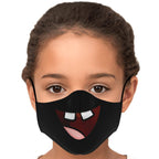 Missing Teeth Smile Face Mask - Black-Fashion Face Mask - AOP