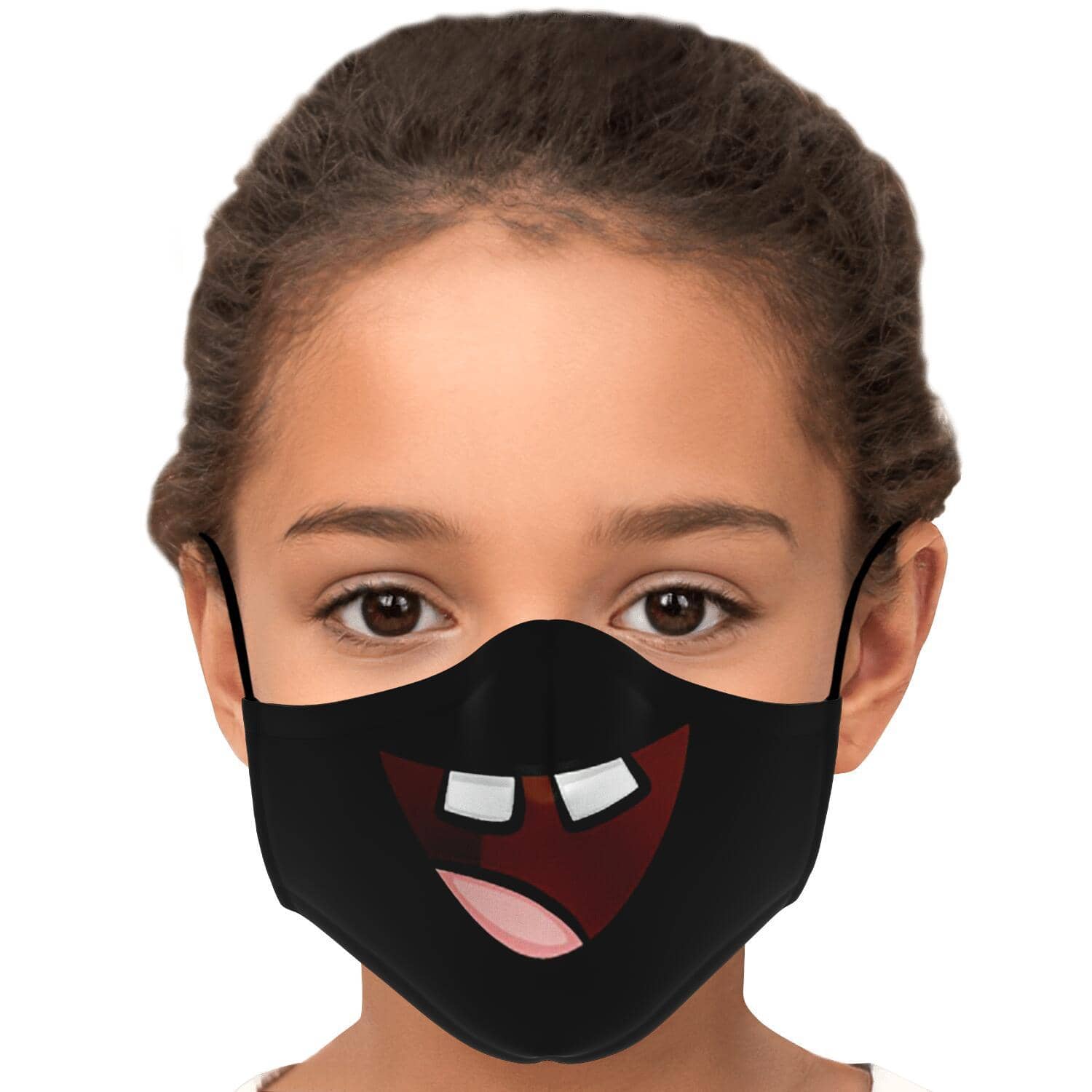 Missing Teeth Smile Face Mask - Black-Fashion Face Mask - AOP