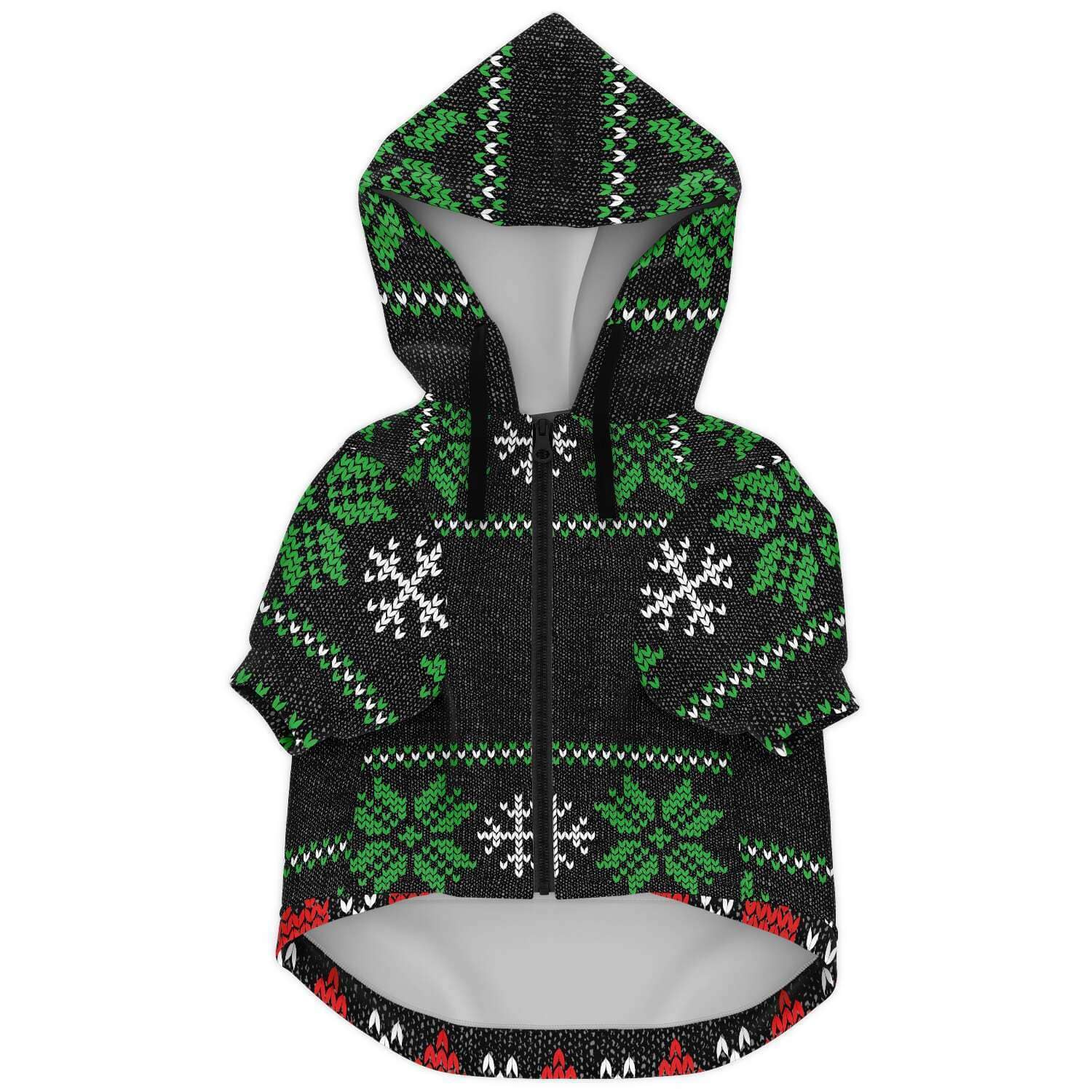 Custom Ugly Christmas Sweaters for Dogs-Fashion Dog Zip-Up Hoodie - AOP