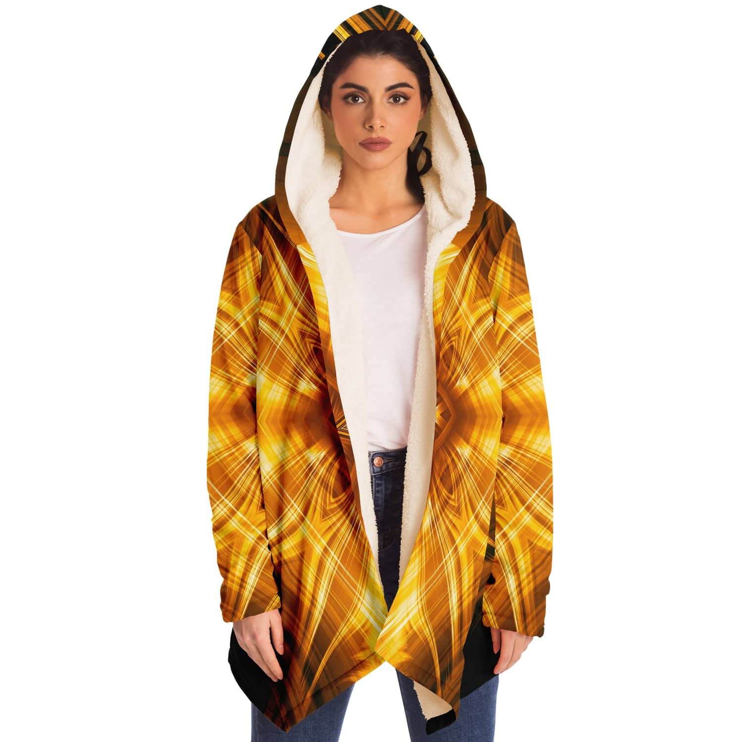 Gold Fire Cloak-Microfleece Cloak - AOP