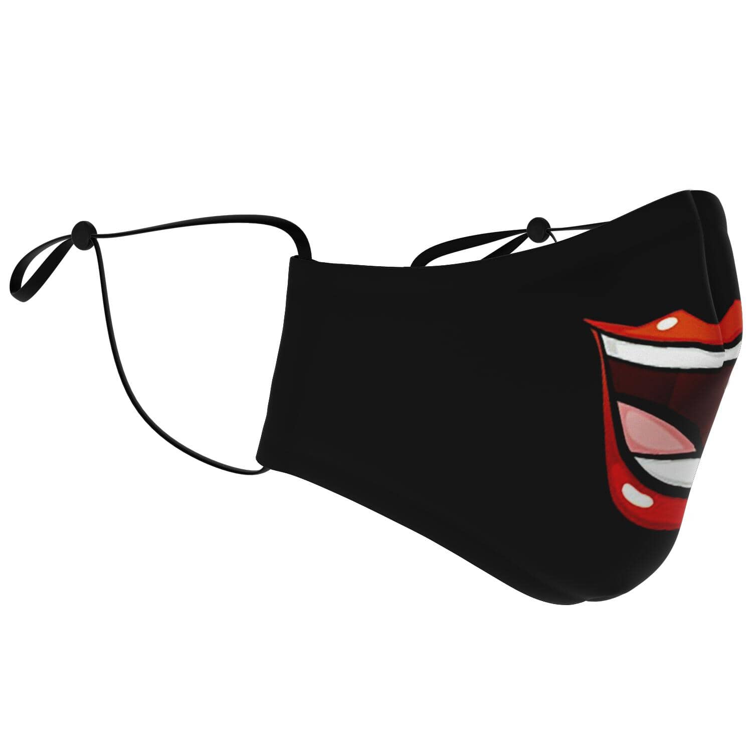 Huge Smile Fase Mask - Black-Fashion Face Mask - AOP
