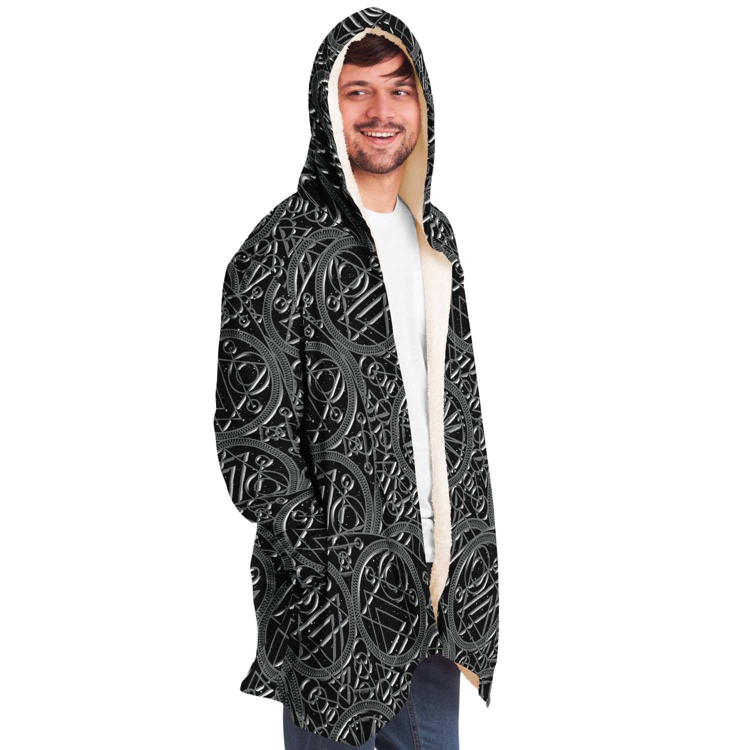 Metallic Mandala Sky Cloak-Microfleece Cloak - AOP