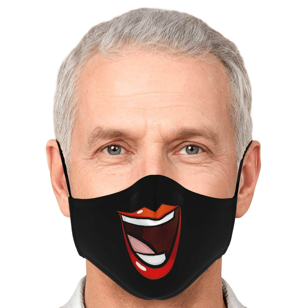 Huge Smile Fase Mask - Black-Fashion Face Mask - AOP