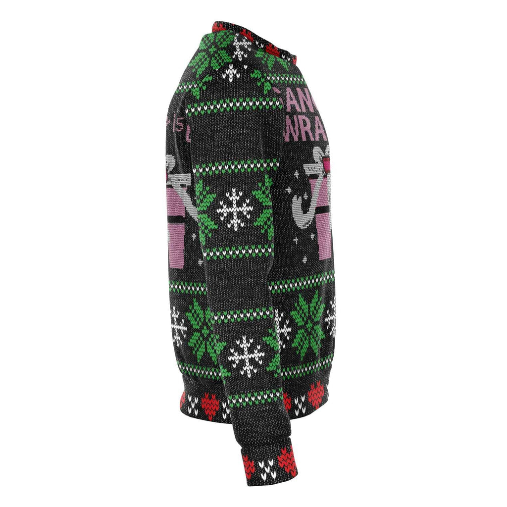 Black & Pink Gangsta Wrappa Ugly Christmas Sweater-Ugly Christmas Sweater
