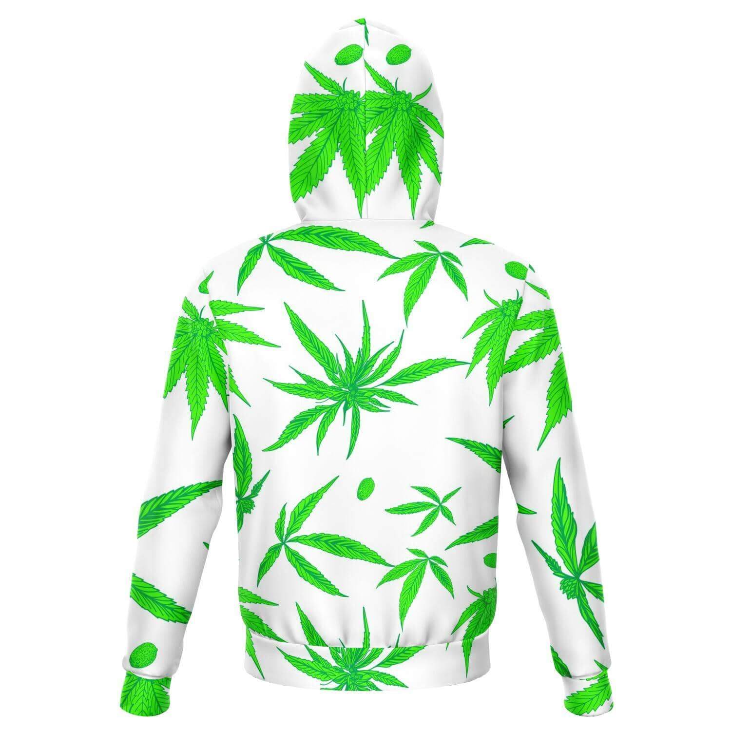 Ganja Leaf White Hoodie-Hoodies