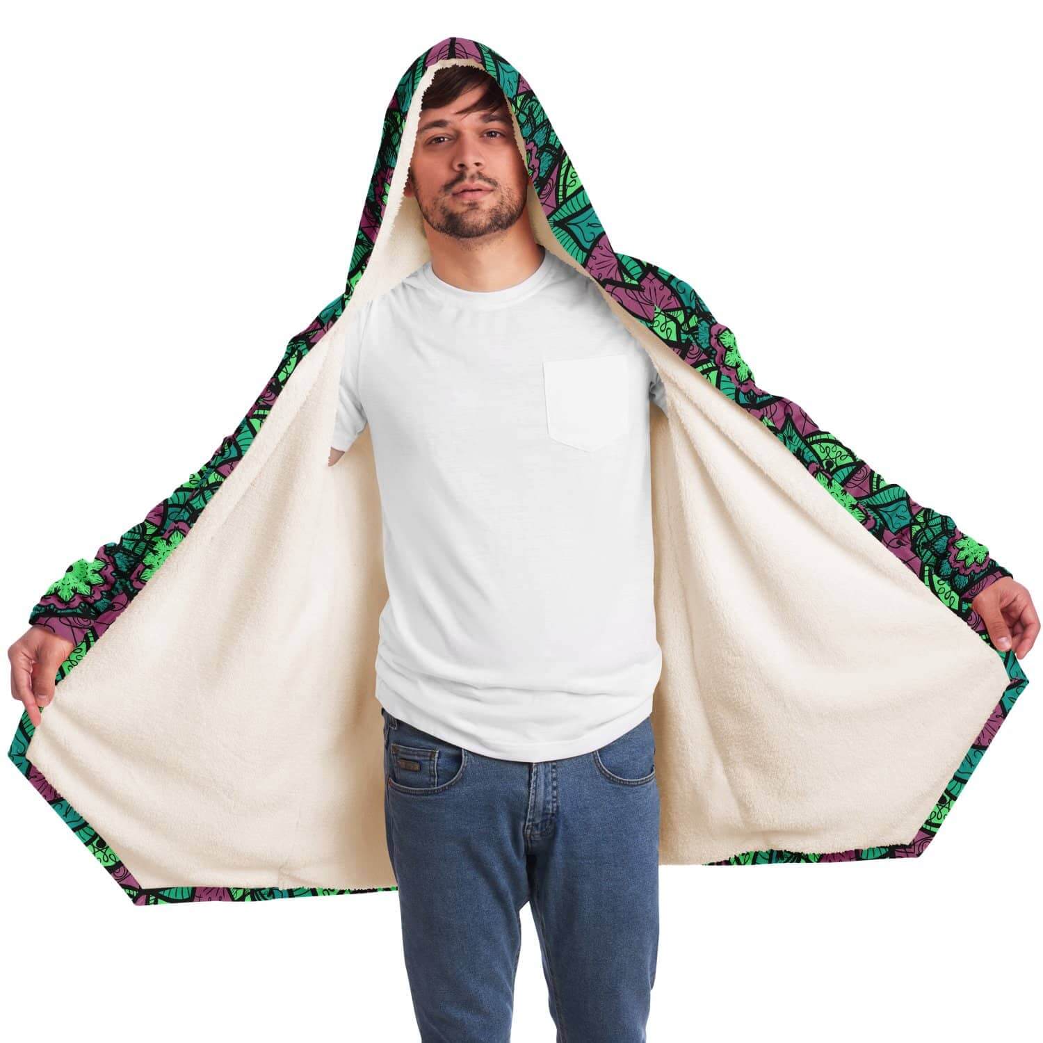 Green Red East Serenity Cloak-Microfleece Cloak - AOP