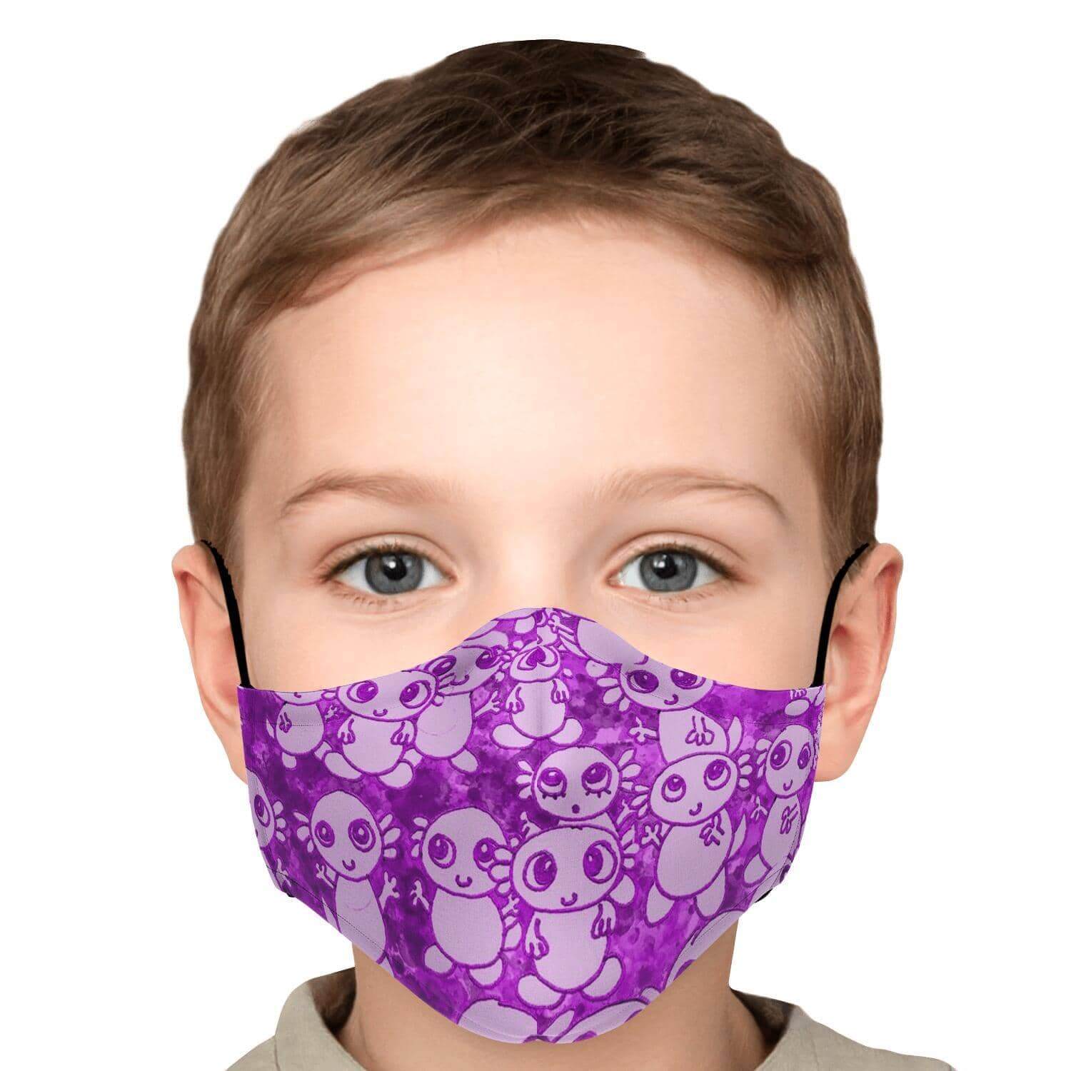 Pink Axolitl Party Printed Face Mask-Fashion Face Mask - AOP