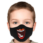Huge Smile Fase Mask - Black-Fashion Face Mask - AOP