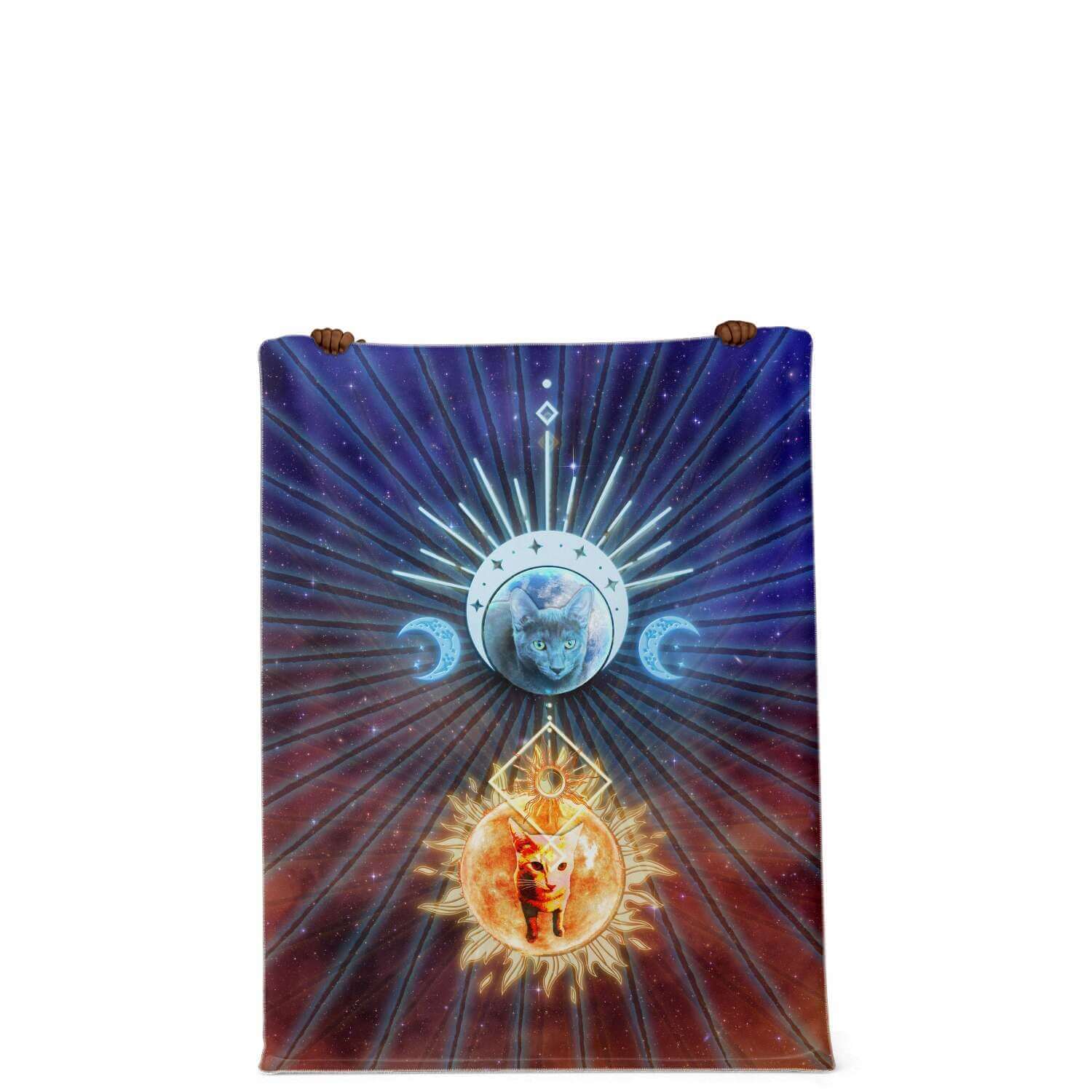 Manta Microfleece Sol e Lua Gatos