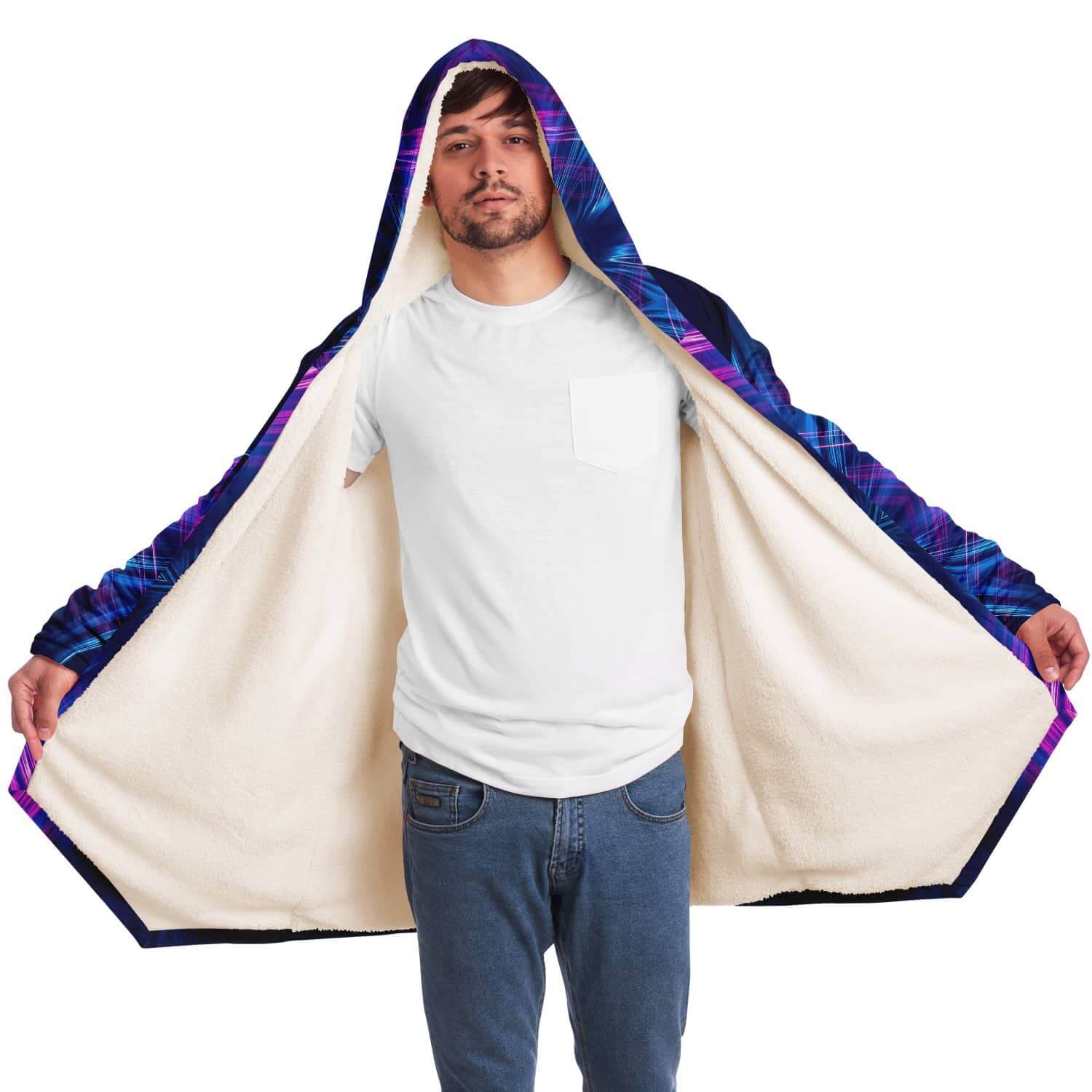Kaleidoscope Micromink Cloak-Microfleece Cloak - AOP