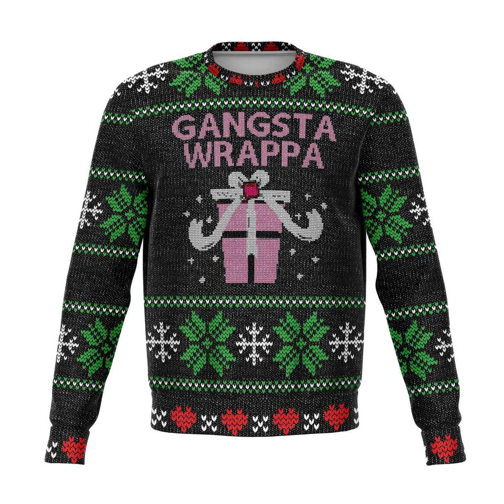 Black & Pink Gangsta Wrappa Ugly Christmas Sweater-Ugly Christmas Sweater