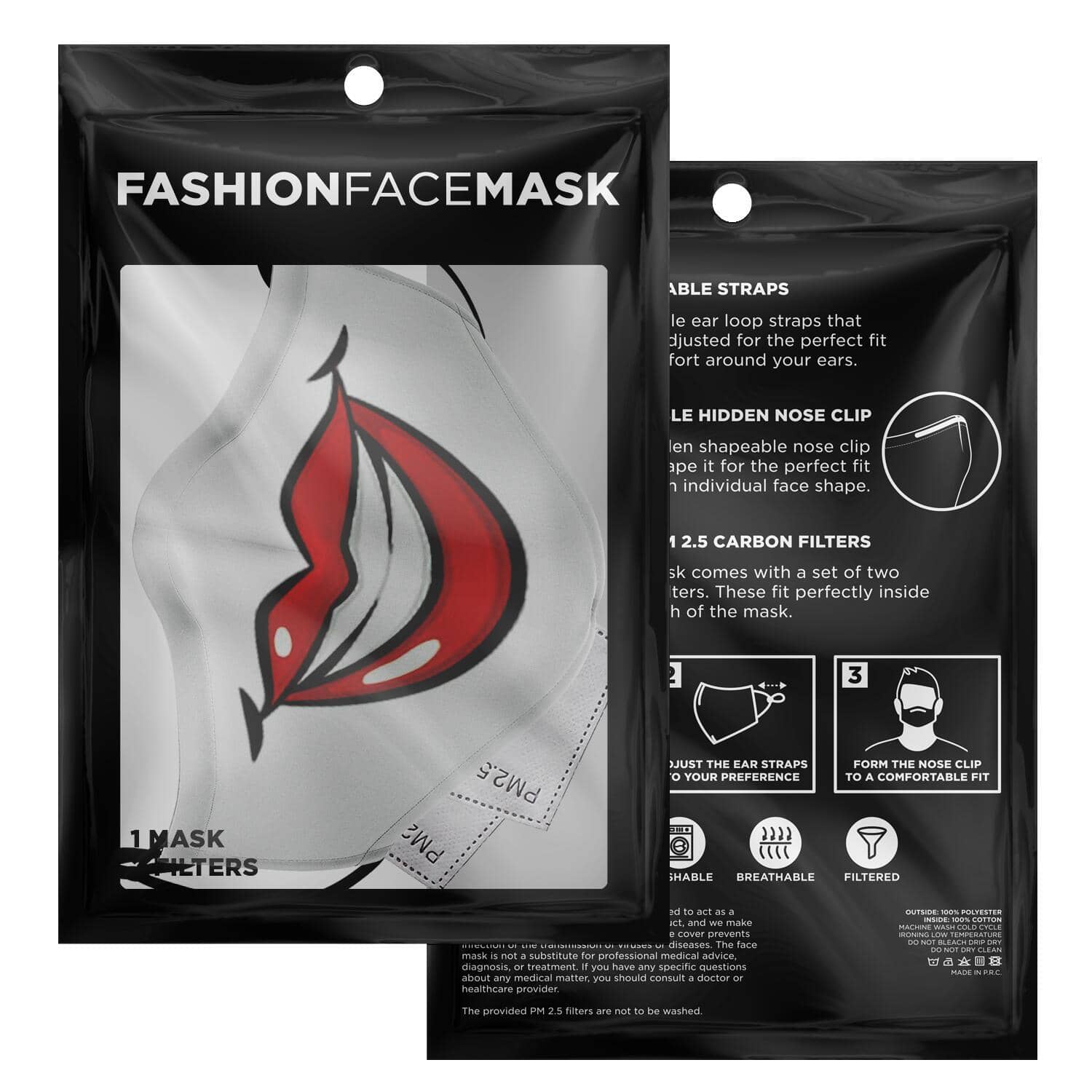 Big Smile Face Mask-Fashion Face Mask - AOP