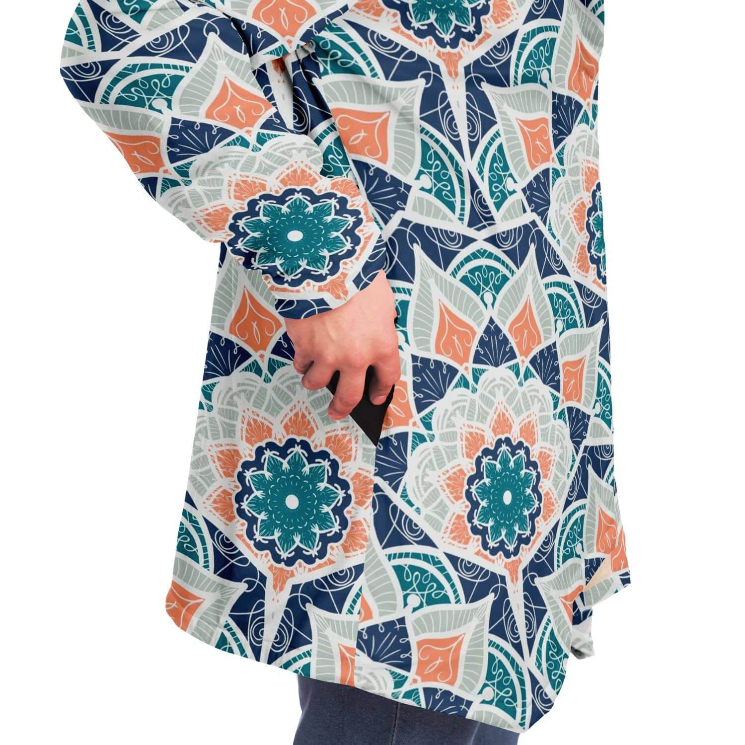 Orange Blue East Serenity Cloak-Microfleece Cloak - AOP