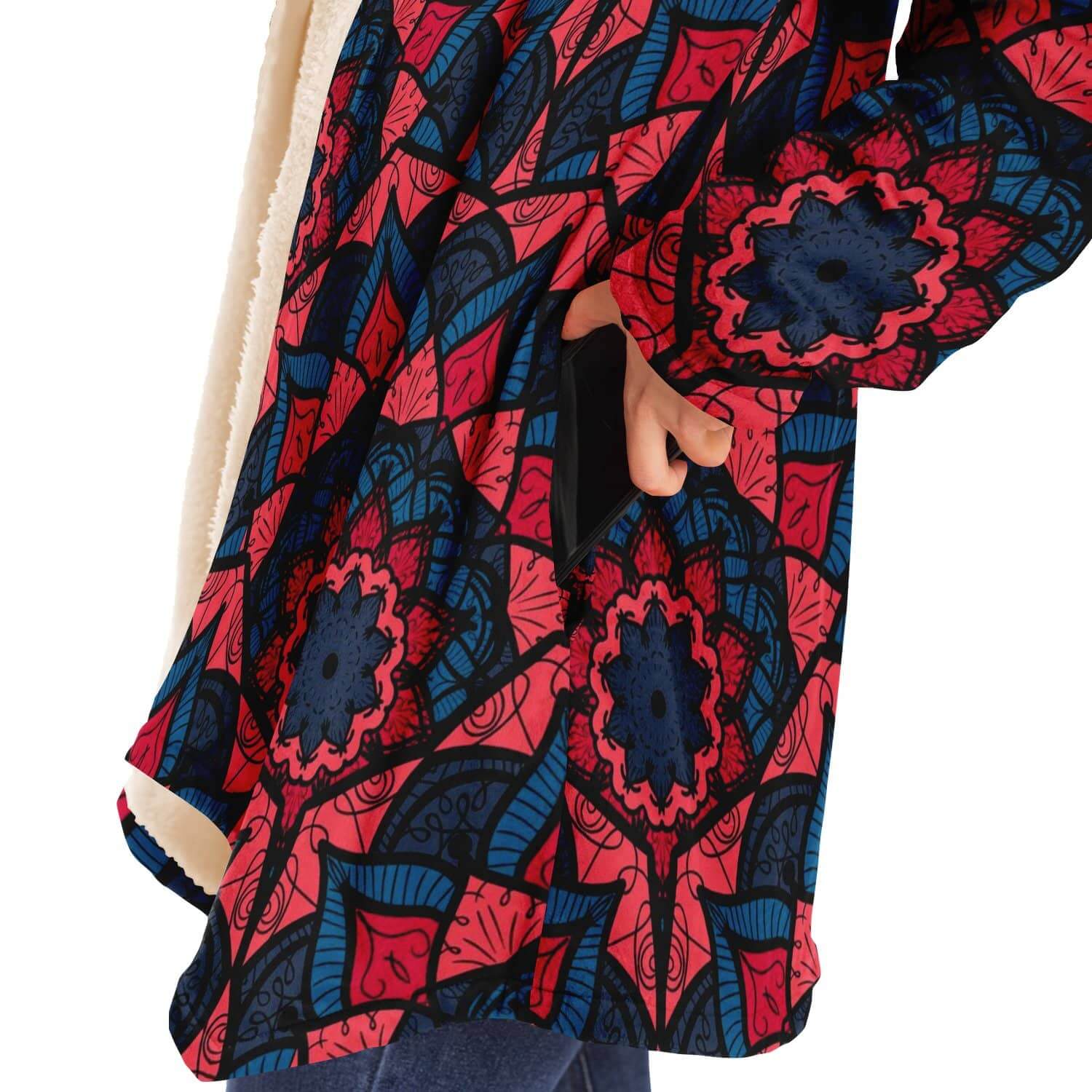 Red Blue East Serenity Cloak-Microfleece Cloak - AOP
