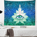 Meditating Blue Mandala Eye Tapestry-Decorative Tapestries
