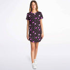 Black Pink Hearts T-Shirt Dress