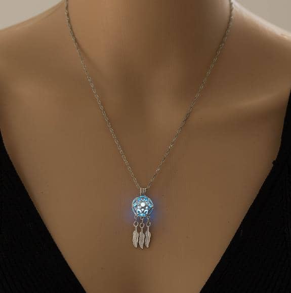 Dream Catcher Glow in the Dark Luminous Pendant Necklace-Jewelry