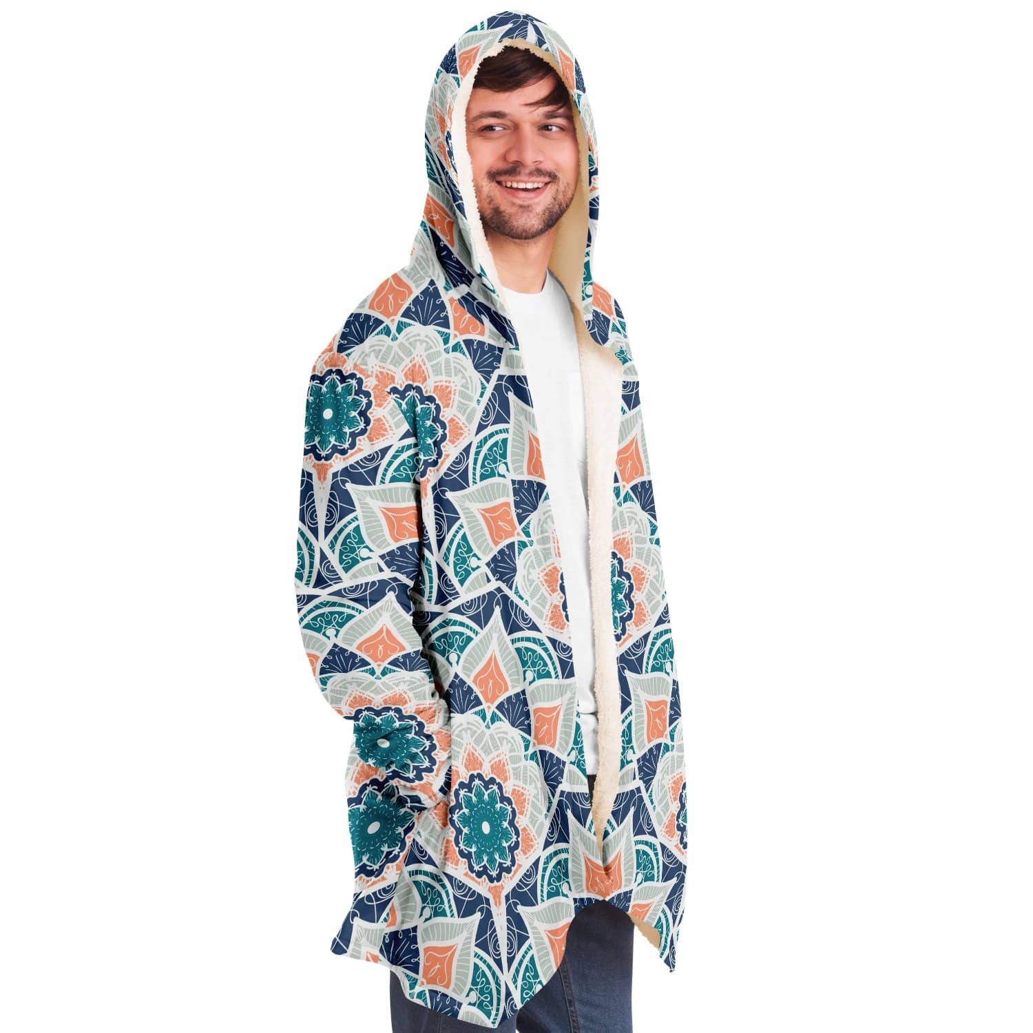 Orange Blue East Serenity Cloak-Microfleece Cloak - AOP