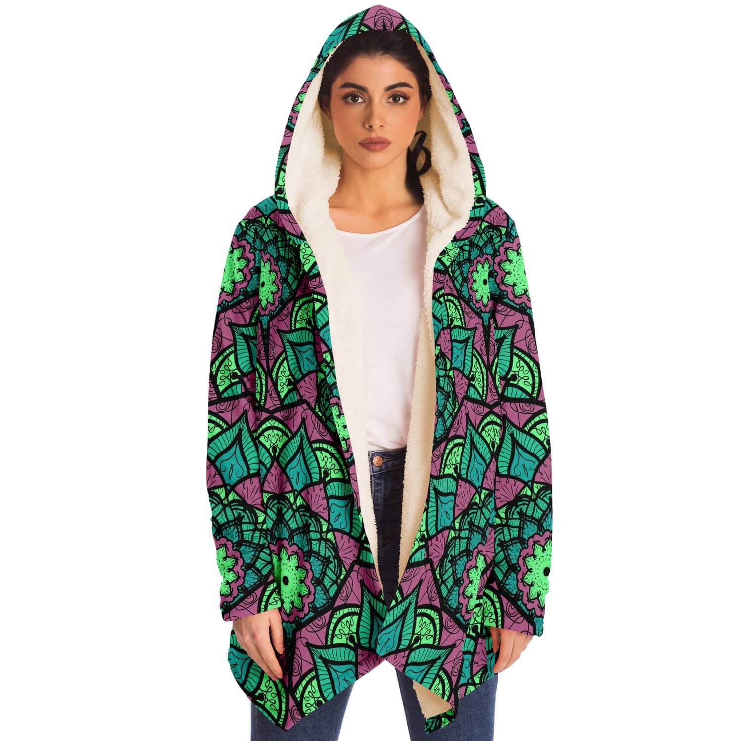 Green Red East Serenity Cloak-Microfleece Cloak - AOP