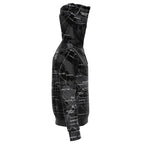 Black & White Vancouver Map Zip Hoodie-Fashion Zip-Up Hoodie - AOP