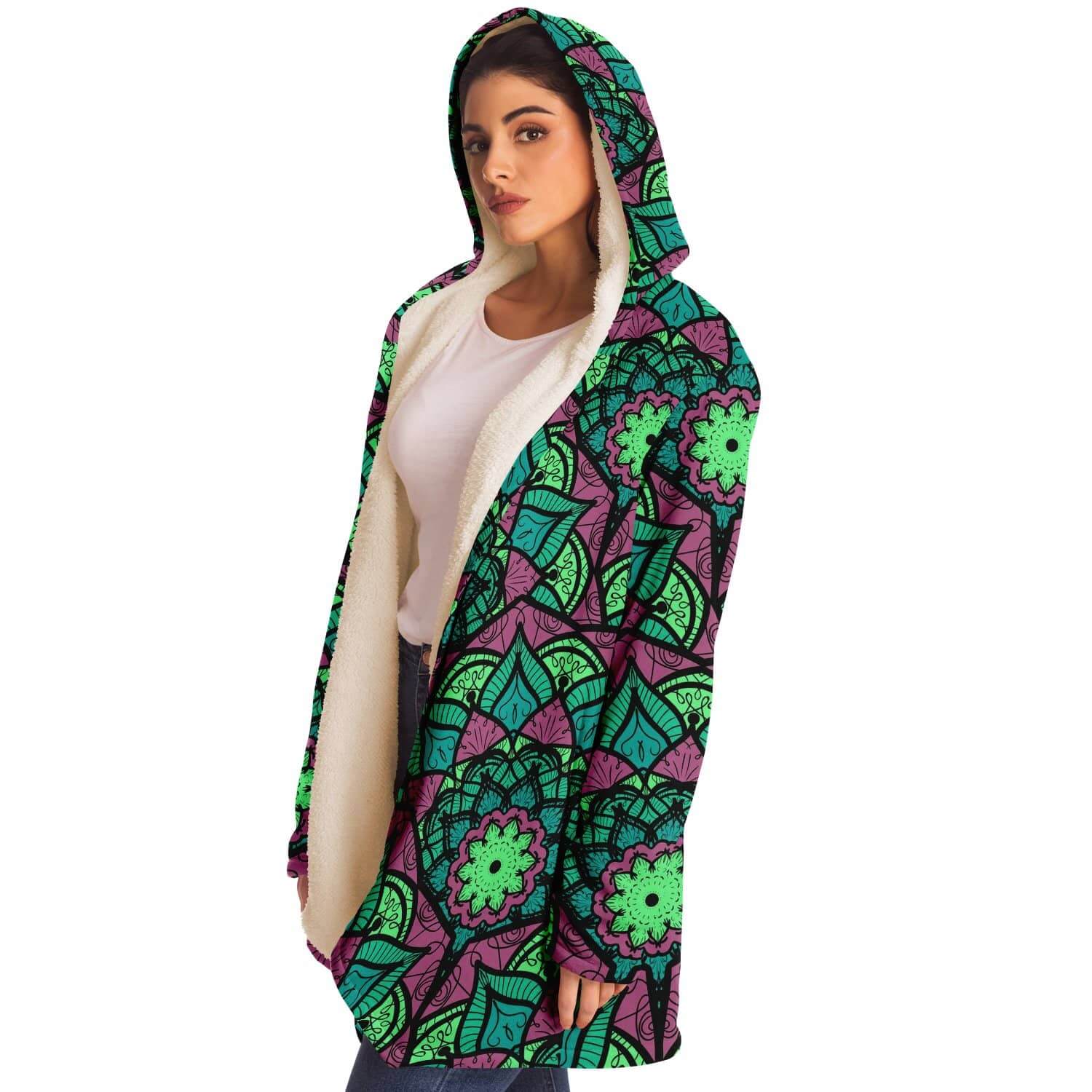 Green Red East Serenity Cloak-Microfleece Cloak - AOP