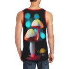Camiseta sin mangas con forma de hongo psicodélico que brilla intensamente