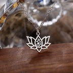 Lotus Pendant Necklace-Jewelry