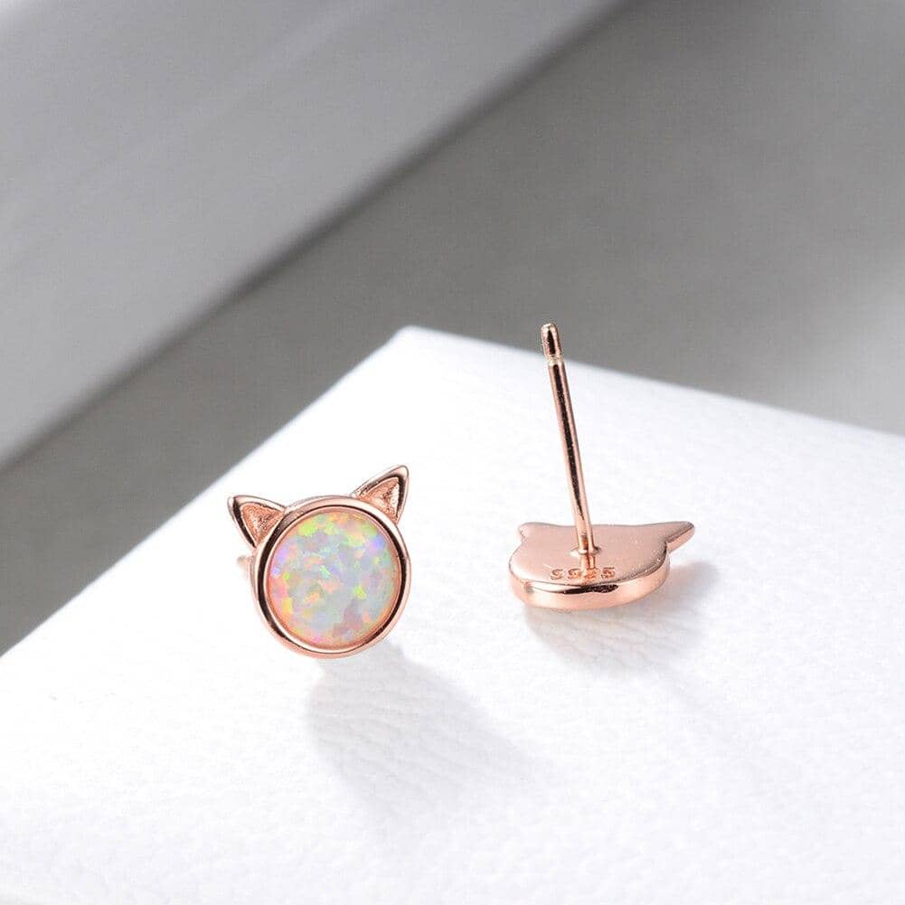 Cat Ears Stud Earrings-Jewelry