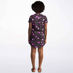 Black Pink Hearts T-Shirt Dress