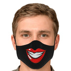 Big Smile Face Mask - Black-Fashion Face Mask - AOP