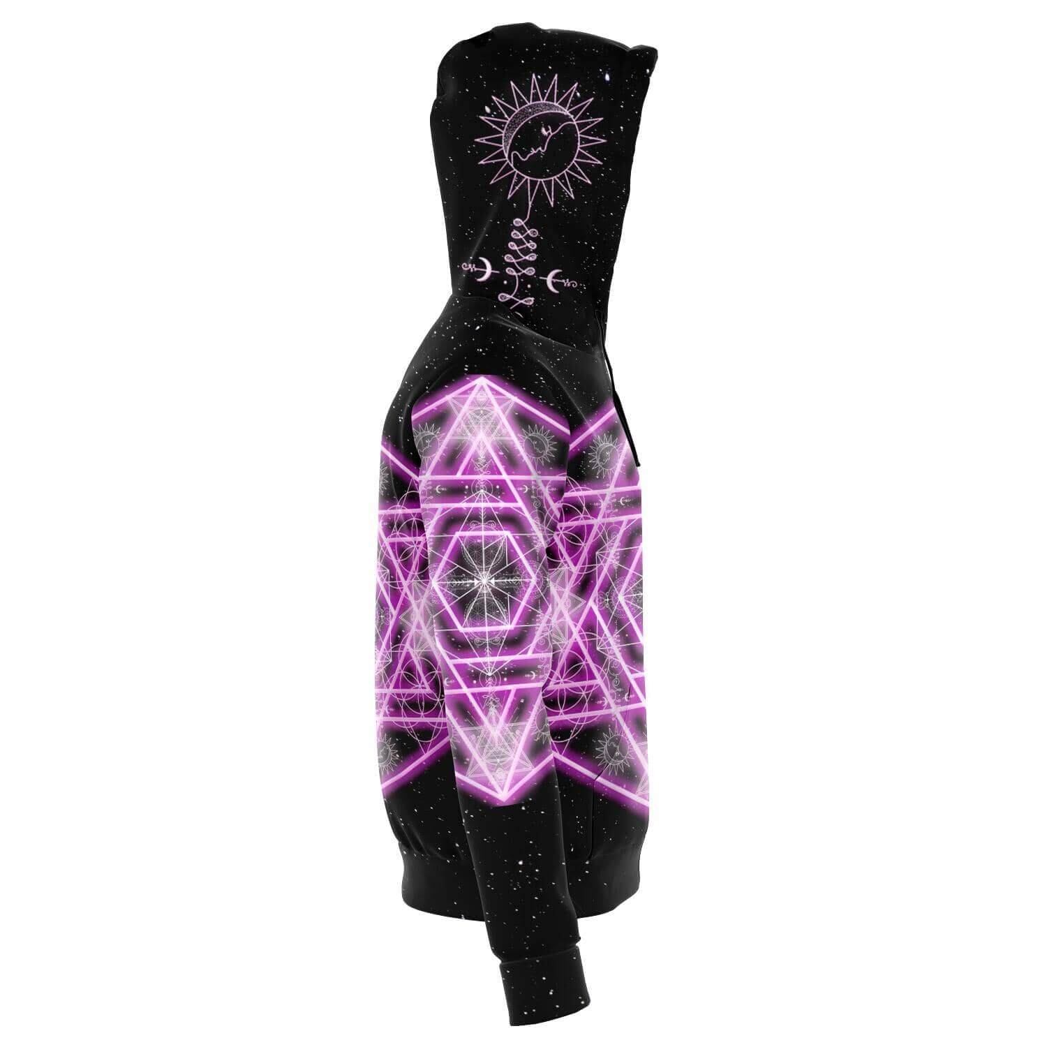 Pink Star Zip Hoodie-Hoodies