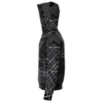 Black & White Vancouver Map Zip Hoodie-Fashion Zip-Up Hoodie - AOP