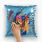 Masked Girl Sequin Cushion Cover-Homeware