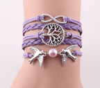 Braided Leather Charm Bracelet-Jewelry
