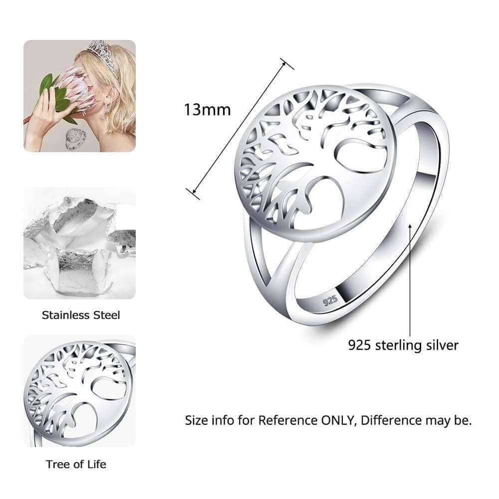 Tree of Life Classic 925 Sterling Silver Rings-Jewelry