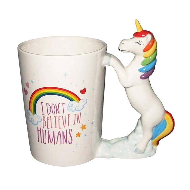 I Don't Believe In Humans Unicorn Coffee Mug-Mugs