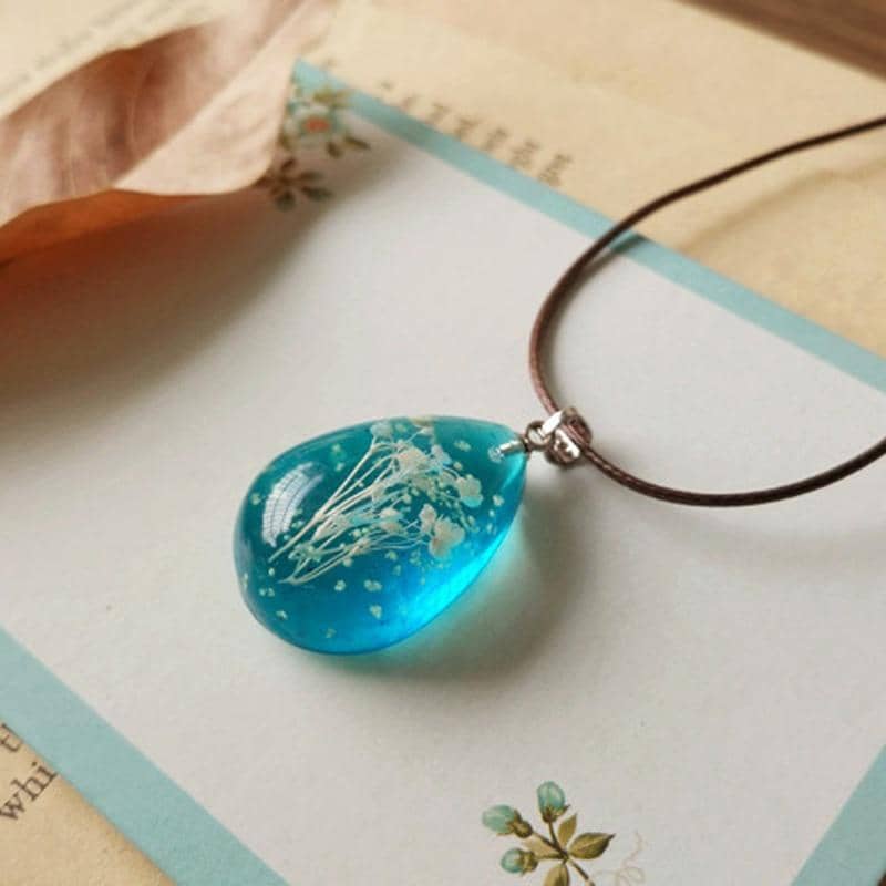 Handmade Natural Gypsophila Luminous Necklace-Jewelry