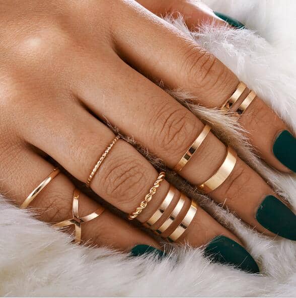 Set of Geometric Ring Set-Jewelry